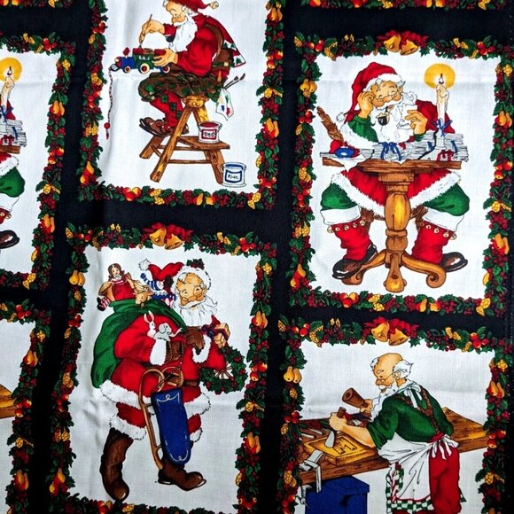VTG Alexander Henry fabric Christmas He's checking it twice, Nicole de Leon 1992 - Picture 3 of 8